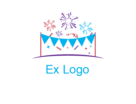 festival with fireworks logo