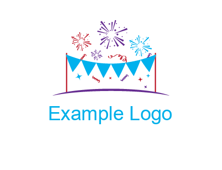 festival with fireworks logo