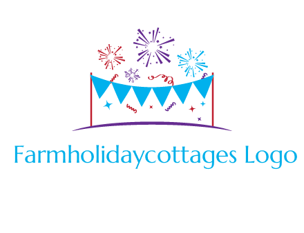 festival with fireworks logo