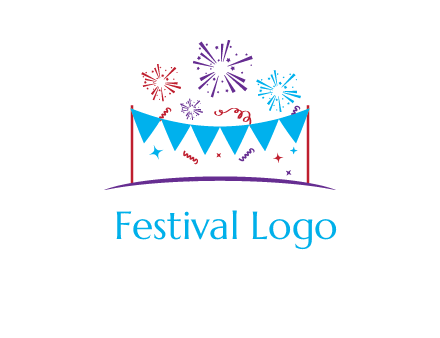 festival with fireworks logo