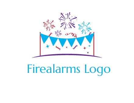 festival with fireworks logo