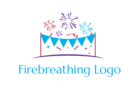 festival with fireworks logo