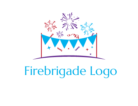 festival with fireworks logo