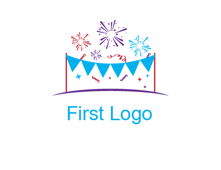 festival with fireworks logo