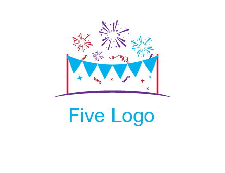 festival with fireworks logo
