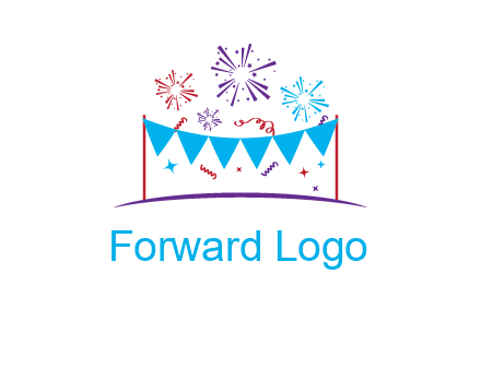 festival with fireworks logo