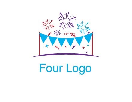 festival with fireworks logo