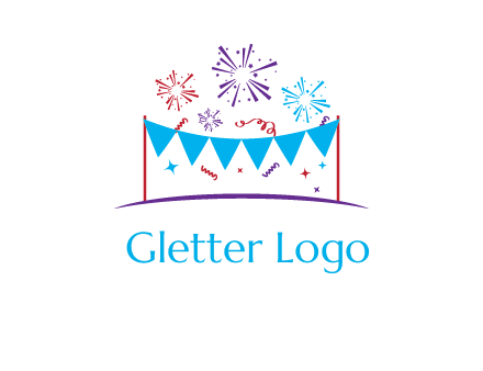 festival with fireworks logo
