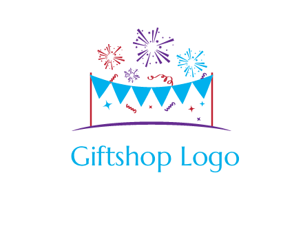 festival with fireworks logo