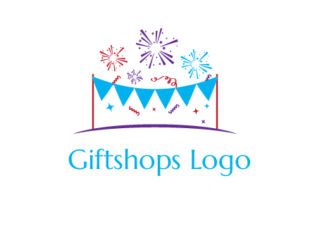 festival with fireworks logo