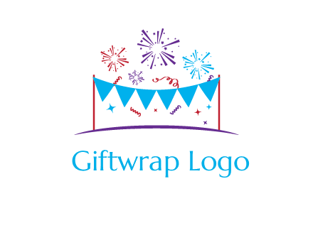 festival with fireworks logo