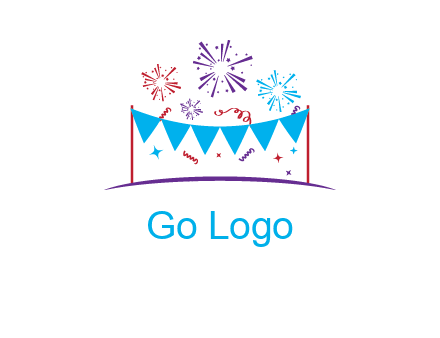 festival with fireworks logo