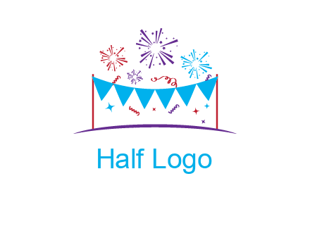 festival with fireworks logo