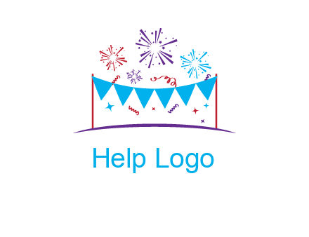 festival with fireworks logo