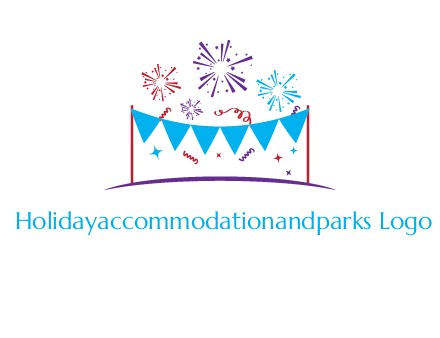 festival with fireworks logo