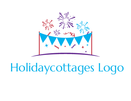 festival with fireworks logo