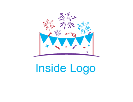 festival with fireworks logo