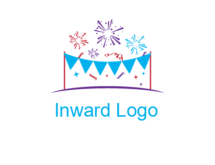 festival with fireworks logo