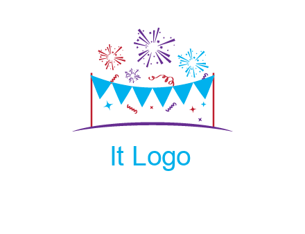 festival with fireworks logo