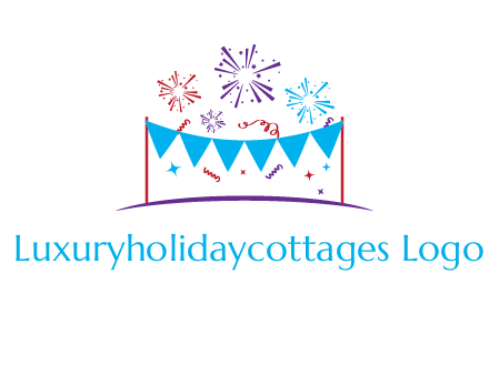 festival with fireworks logo