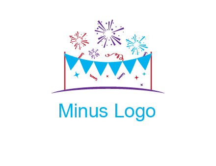 festival with fireworks logo