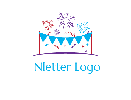 festival with fireworks logo