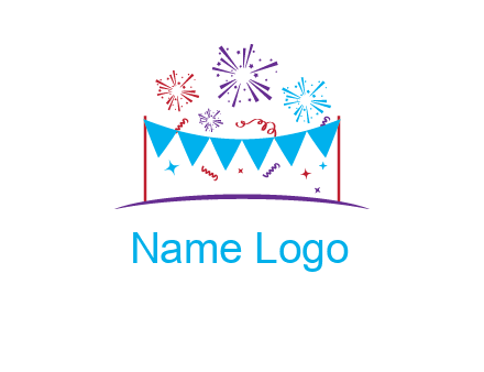 festival with fireworks logo
