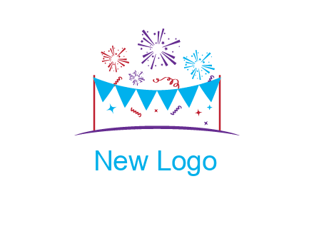 festival with fireworks logo