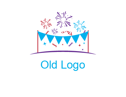 festival with fireworks logo