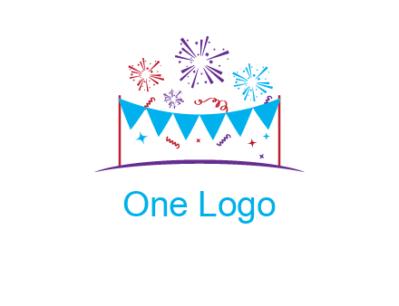 festival with fireworks logo
