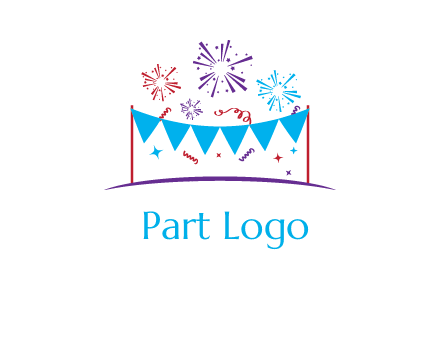 festival with fireworks logo