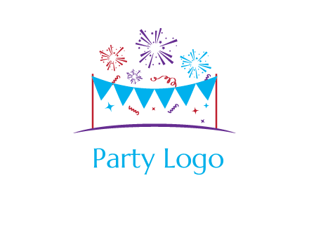 festival with fireworks logo