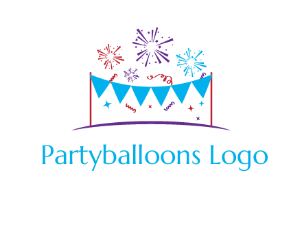 festival with fireworks logo