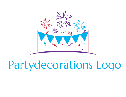 festival with fireworks logo