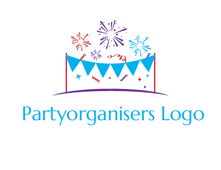 festival with fireworks logo