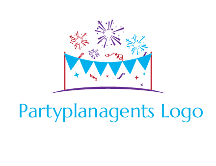 festival with fireworks logo