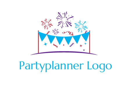 festival with fireworks logo