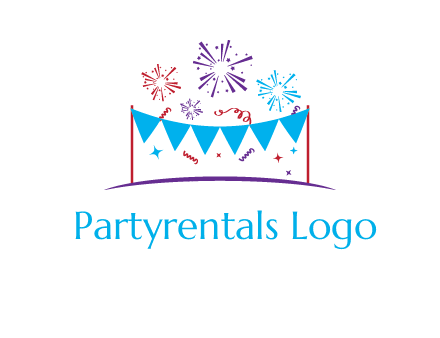 festival with fireworks logo