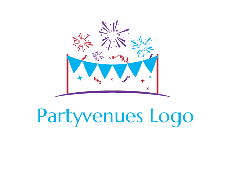 festival with fireworks logo