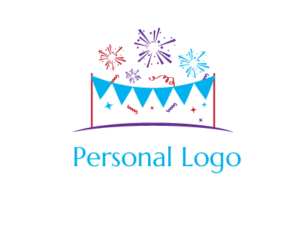 festival with fireworks logo