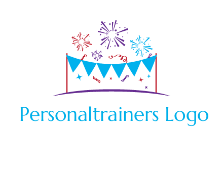 festival with fireworks logo