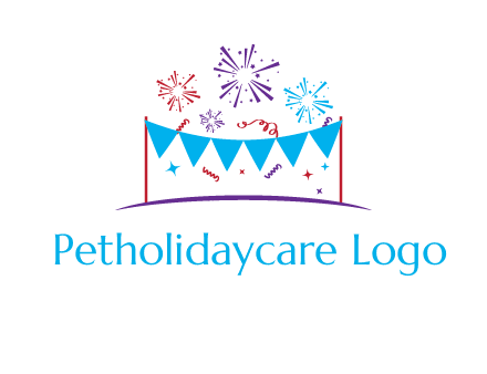 festival with fireworks logo