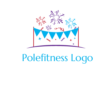 festival with fireworks logo