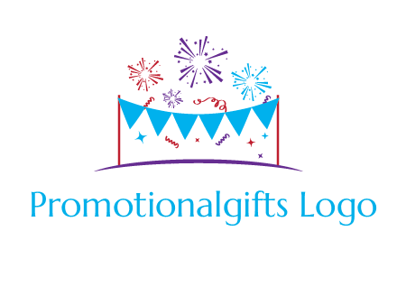 festival with fireworks logo