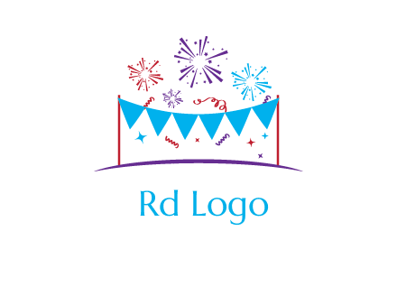 festival with fireworks logo