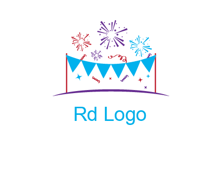 festival with fireworks logo