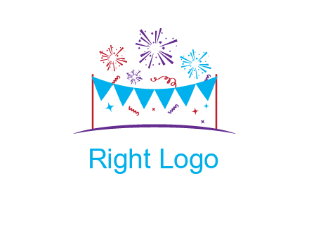 festival with fireworks logo
