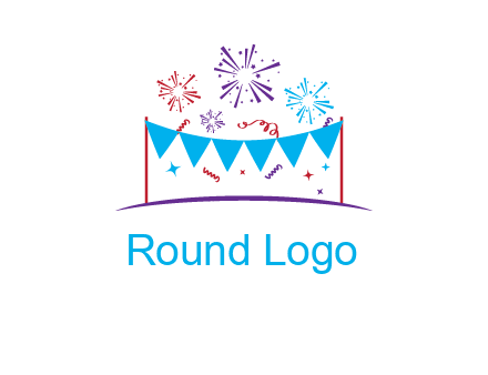 festival with fireworks logo