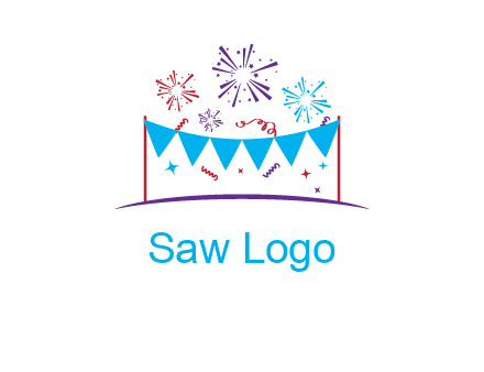 festival with fireworks logo