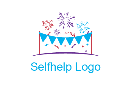 festival with fireworks logo